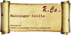 Reininger Csilla névjegykártya